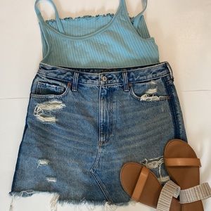 Abercrombie & Fitch distressed denim mini